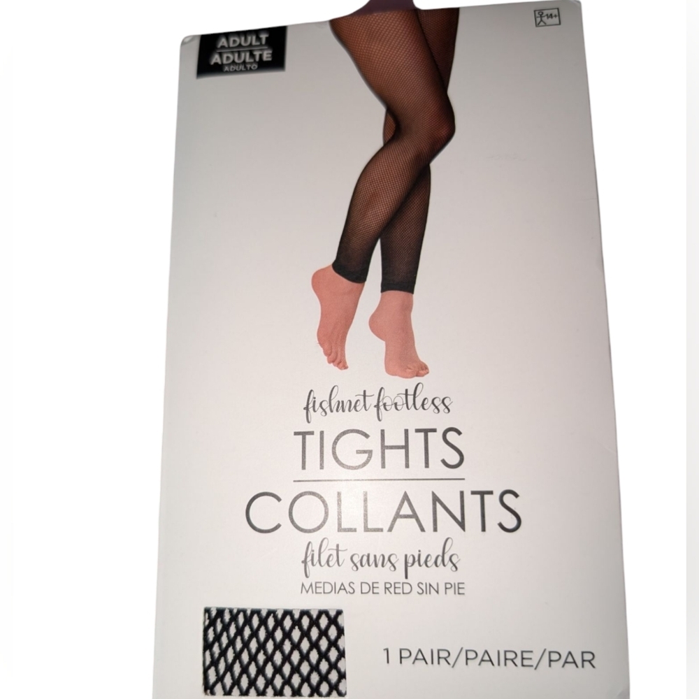 Fishnet Footless Tights - Black